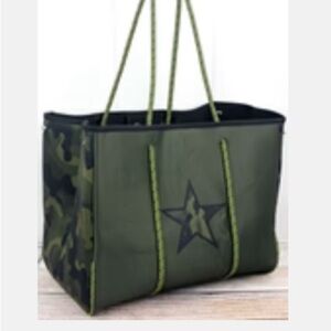 Green Star Camouflage Tote Bag Neoprene